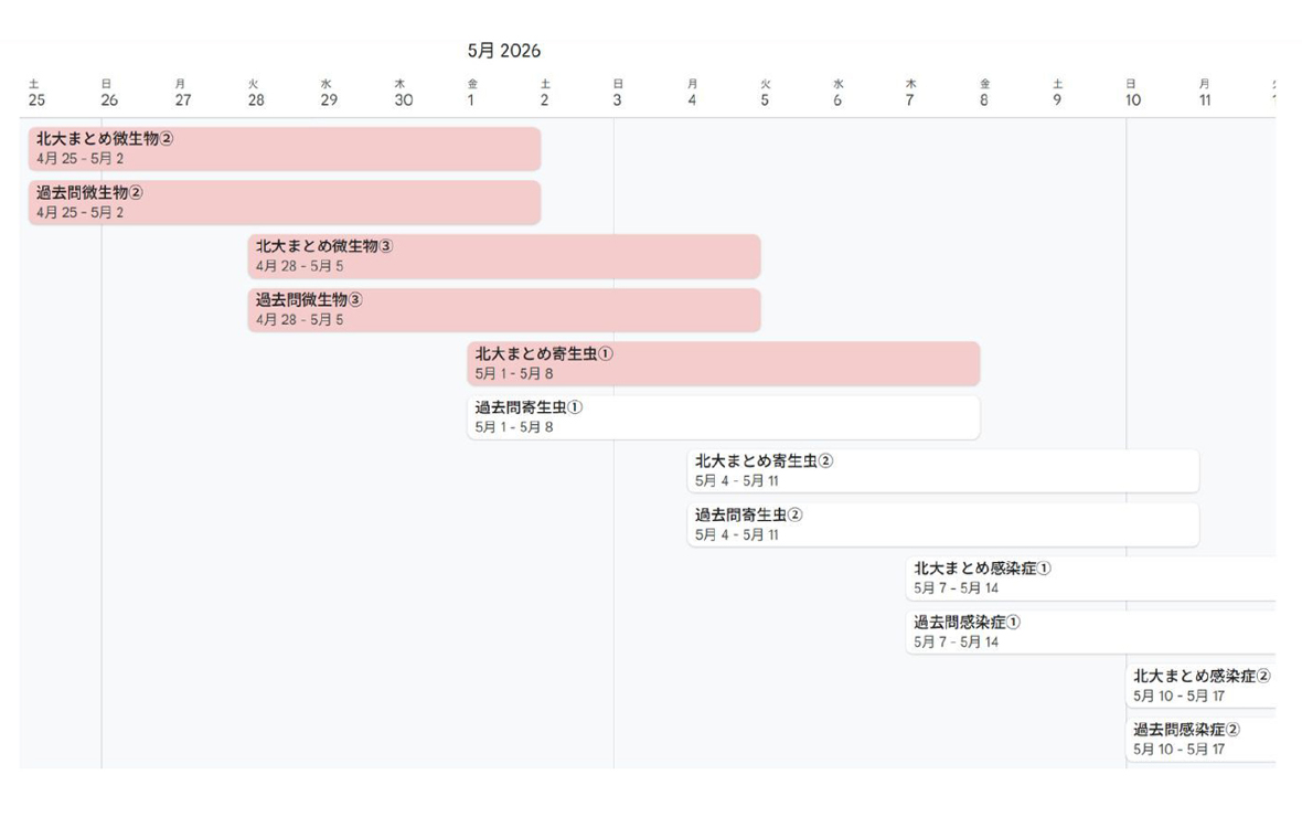 個別の学習スケジュール管理
